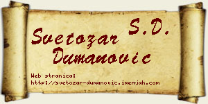 Svetozar Dumanović vizit kartica